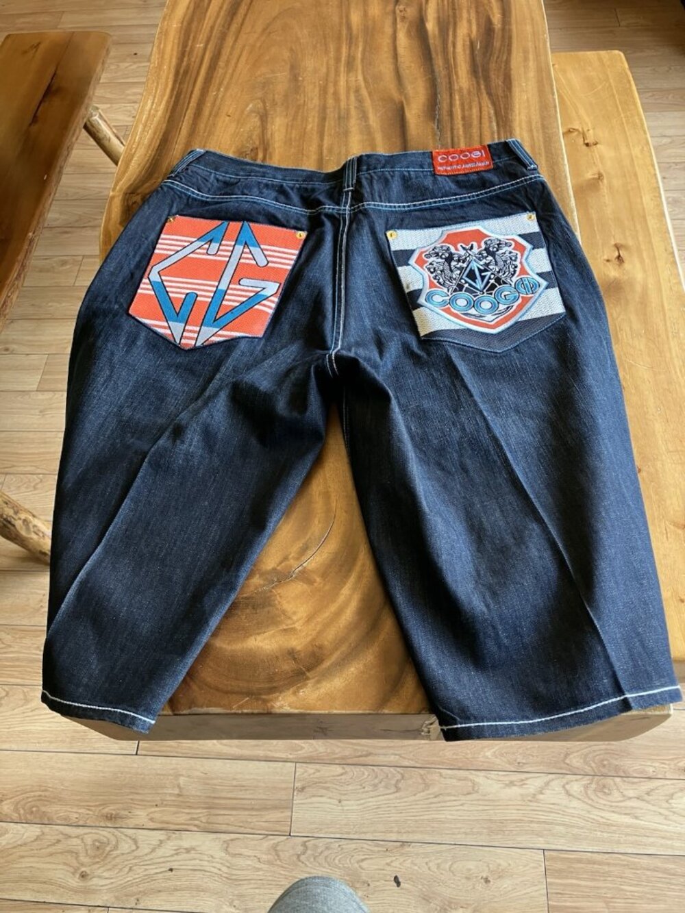 RARE! Coogi Shorts Men' 42 Denim Skater Streetwear Jorts Y2K Hip-Hop Urban Rap